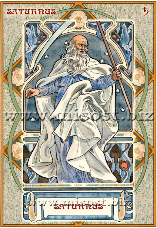 Astrological Oracle Cards. Art Nouveau